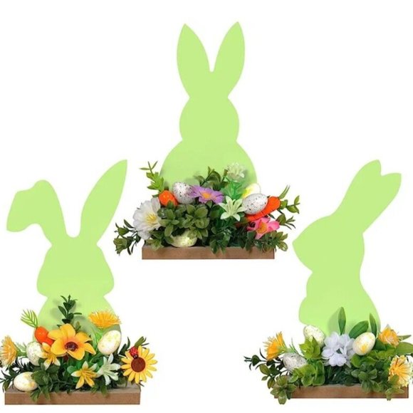 Handmade Other - 3PCS Easter Decorations, Easter Decoration for The Home, Farmhouse Rustic Wooden